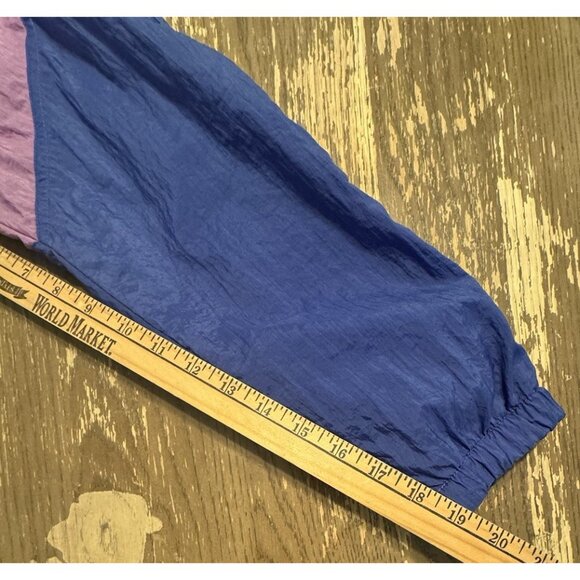 Adidas Vtg Retro 90s 80s Men Purple Track Jacket Small trefoil 6493 Lined Nylon - Picture 5 of 14